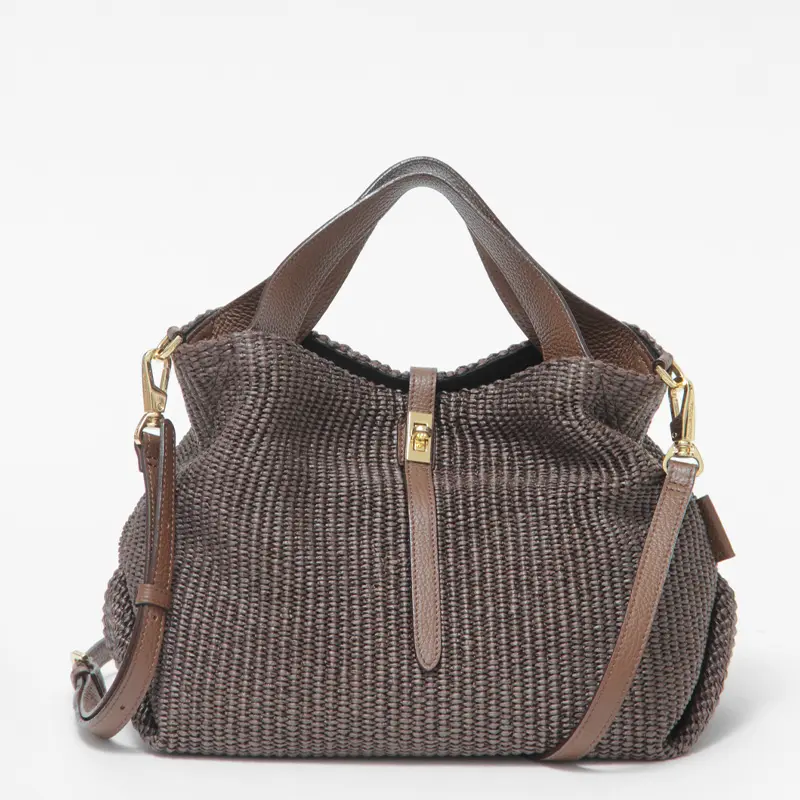 VIOLAd'ORO ヴィオラドーロ SANDRO イタリアンラフィア 2way かごバッグ V-8744