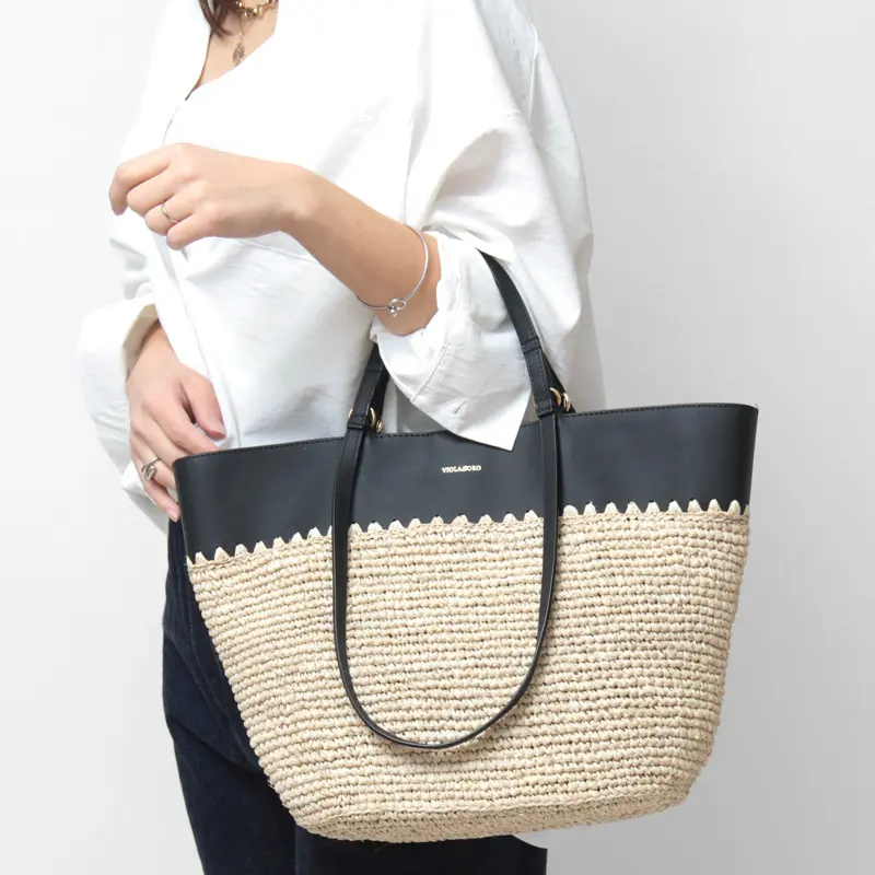 VIOLAd'ORO ヴィオラドーロ SANDRO 2ハンドル ラフィアトート かごバッグ