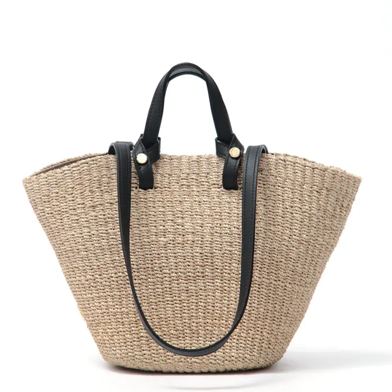 VIOLAd'ORO ヴィオラドーロ MIRO 2ハンドル アバカ かごバッグ V-9001 ナチュラルブラック