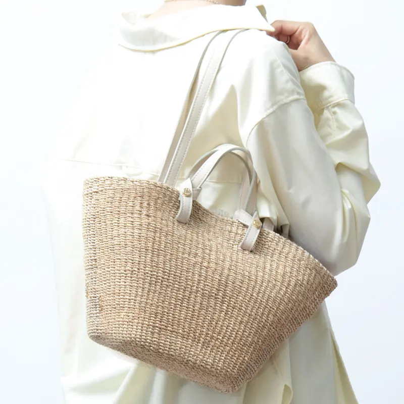 VIOLAd'ORO ヴィオラドーロ MIRO 2ハンドル アバカ かごバッグ V-9001 ナチュラルホワイト