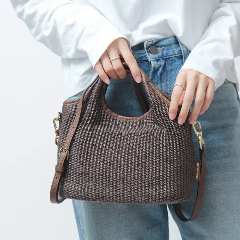 SANDRO ラフィア調 2WAY かごバッグ V-9019