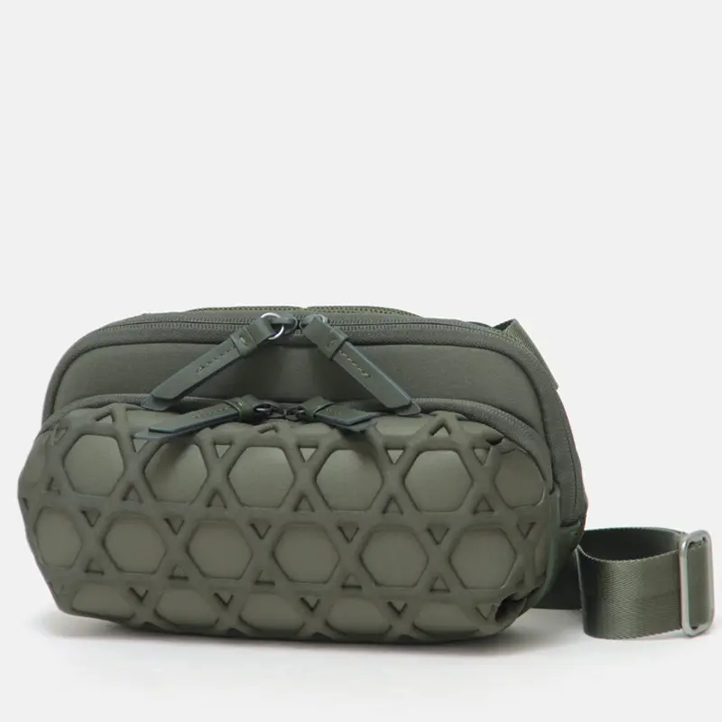 LAQUOH ラクーオ Kagome Large Emboss ショルダーバッグ モスグリーン