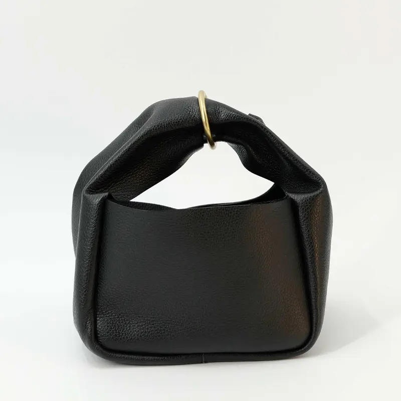 CUBE RING MUFF ダブルフェイスレザー ハンドバッグ