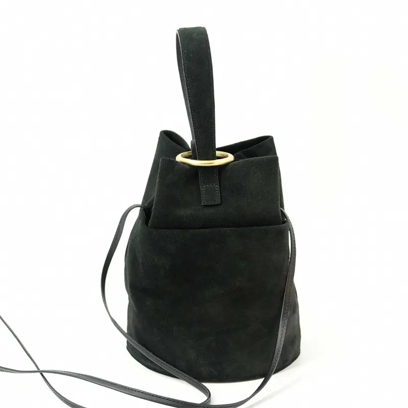 VELOUR ROUND HANDLE ベロアスエード 2way バケツバッグ