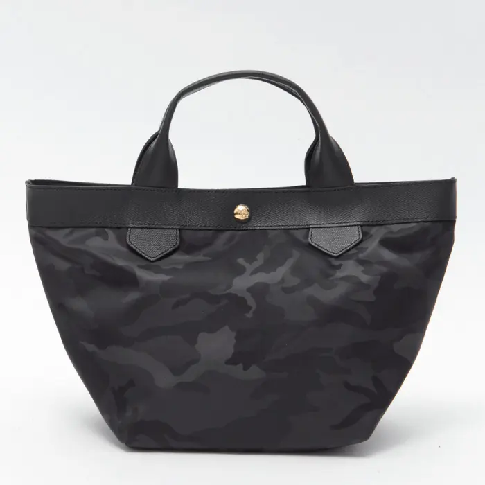 Regalo レガロ ディマンシェ カモフラージュ柄 ナイロン ミニトート (S) ブラック/ブラック