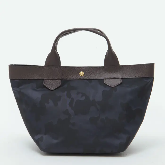 Regalo レガロ ディマンシェ カモフラージュ柄 ナイロン ミニトート (S) ネイビー/Gブラウン