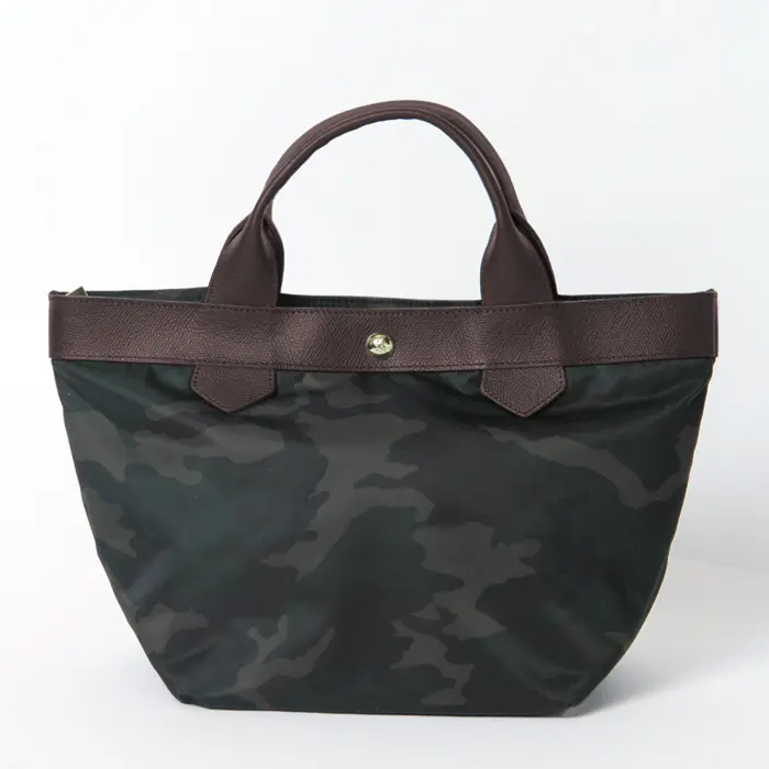 Regalo レガロ ディマンシェ カモフラージュ柄 ナイロン ミニトート (S) オリーブ/Gブラウン
