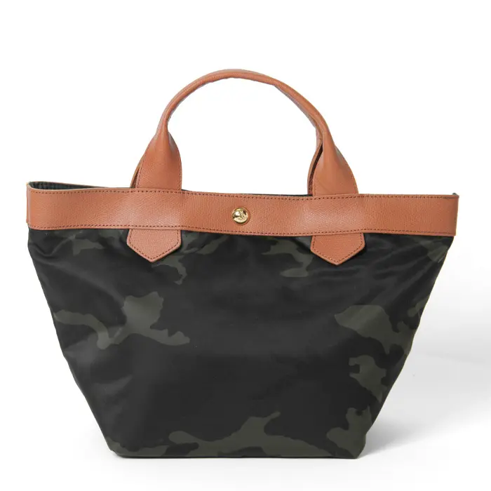 Regalo レガロ ディマンシェ カモフラージュ柄 ナイロン ミニトート (S) オリーブ/キャメル