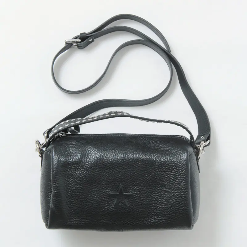 星 型押し レザー 2way ハンドバッグ