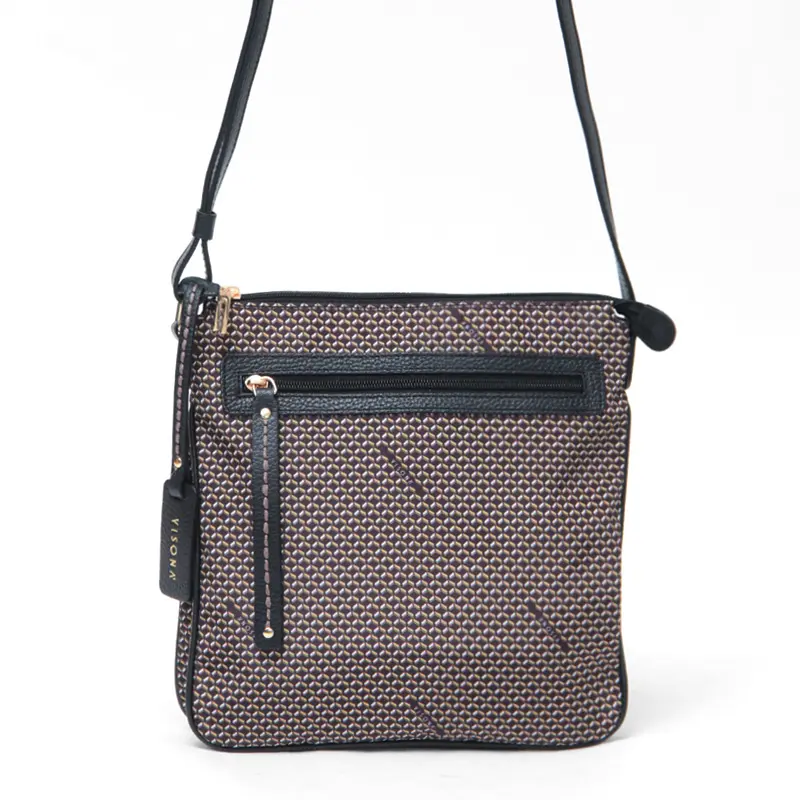 VISONA ヴィソナ モノグラムプリント ショルダーバッグ BLACK