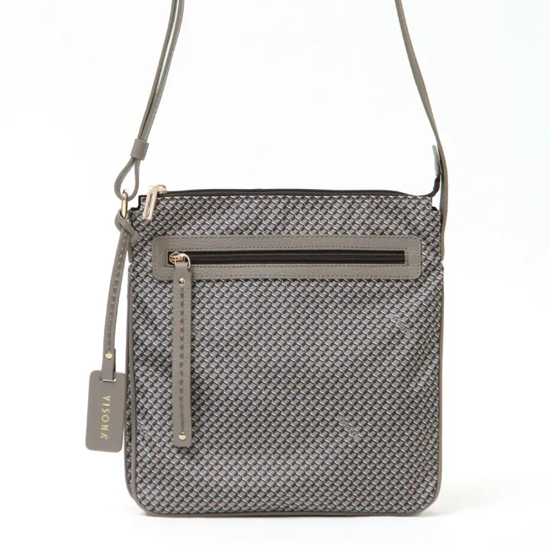 VISONA ヴィソナ モノグラムプリント ショルダーバッグ TAUPE