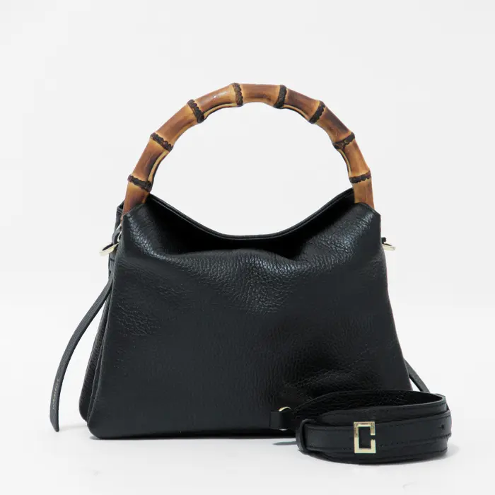 LORISTELLA ロリステッラ IRENE BAMBOO レザー 2way ハンドバッグ BLACK