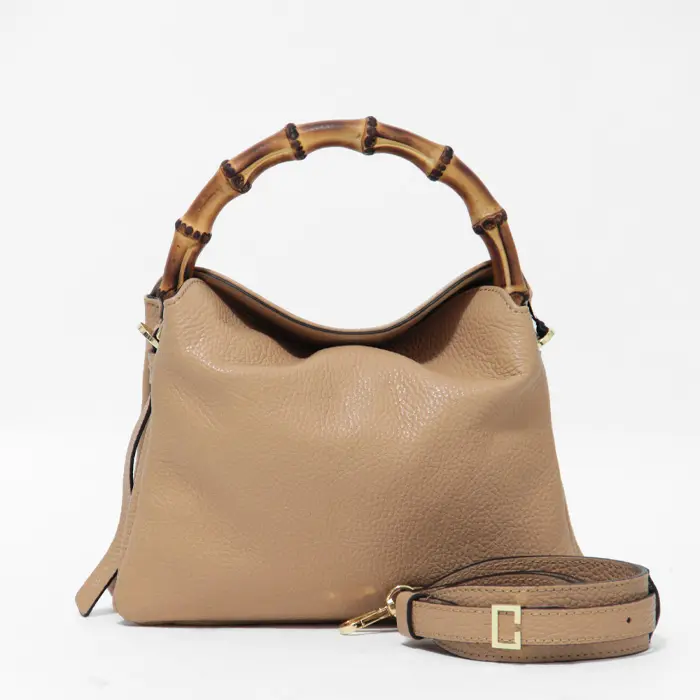 LORISTELLA ロリステッラ IRENE BAMBOO レザー 2way ハンドバッグ PEANUT