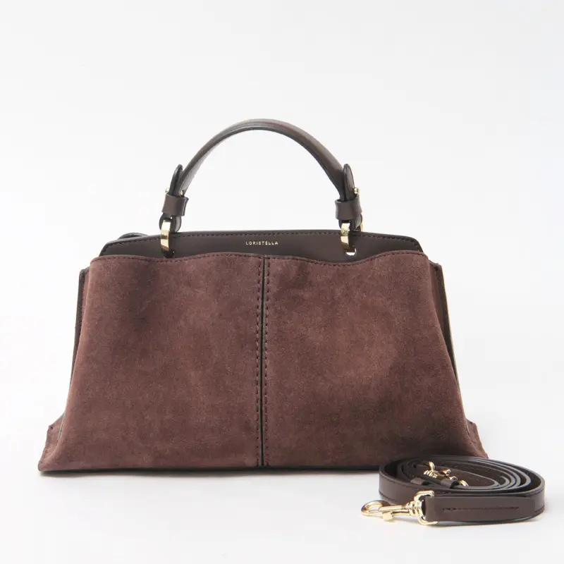 LORISTELLA ロリステッラ FIORENZA スエード 2WAY ハンドバッグ CHOCOLATE