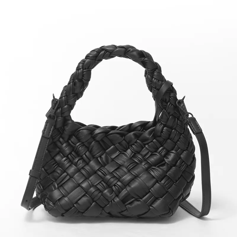 FALORNI ファロルニ ラムレザー イントレチャート 2way ハンドバッグ BLACK