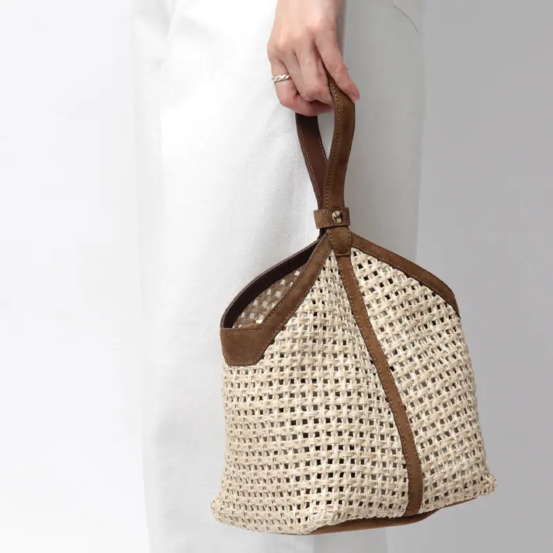CHRISTIAN VILLA クリスチャンヴィラ SILVYA ラフィア マクラメ かごバッグ NATURAL/L.BROWN