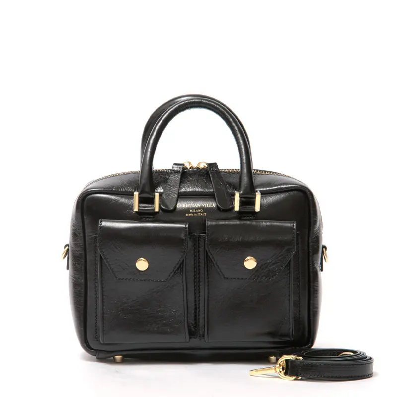 CHRISTIAN VILLA クリスチャンヴィラ Sophie レザー ダブルポケット 2way ボストンバッグ