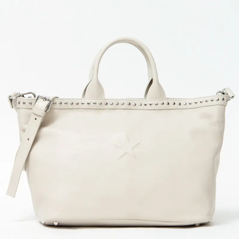 Io Pelle イオペレ 星 型押し レザー 2way トートバッグ L.BEIGE