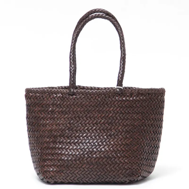 dragon ドラゴン GRACE BASKET SMALL レザーメッシュ トートバッグ DK.BROWN