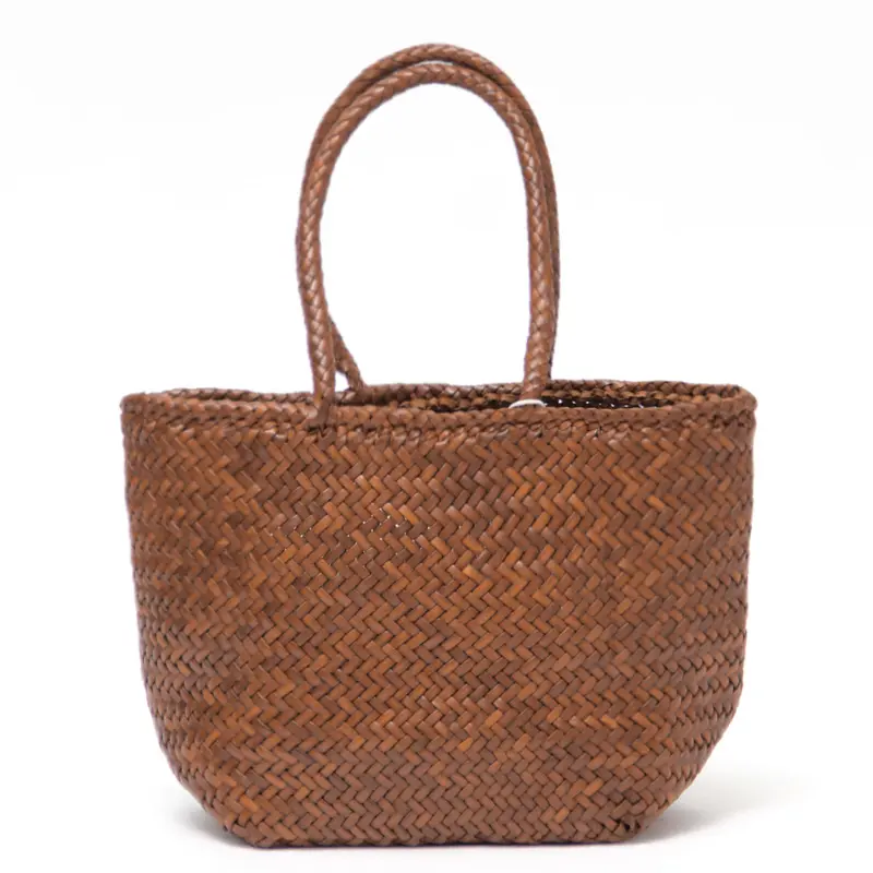dragon ドラゴン GRACE BASKET SMALL レザーメッシュ トートバッグ TAN