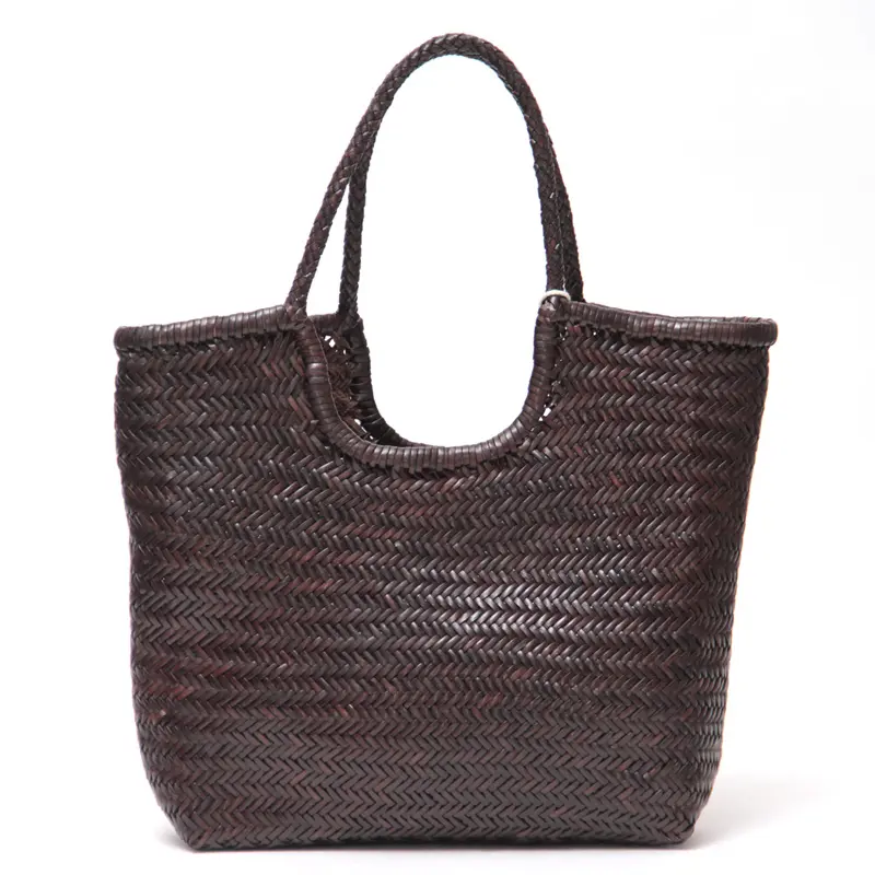 dragon ドラゴン NS DIAONAL TRIPLE JAMP レザーメッシュ トートバッグ DK.BROWN