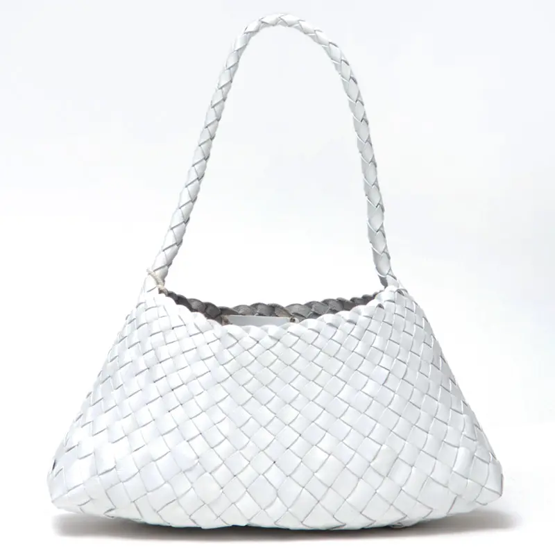 dragon ドラゴン ROSANNA レザーメッシュ ワンハンドルバッグ WHITE