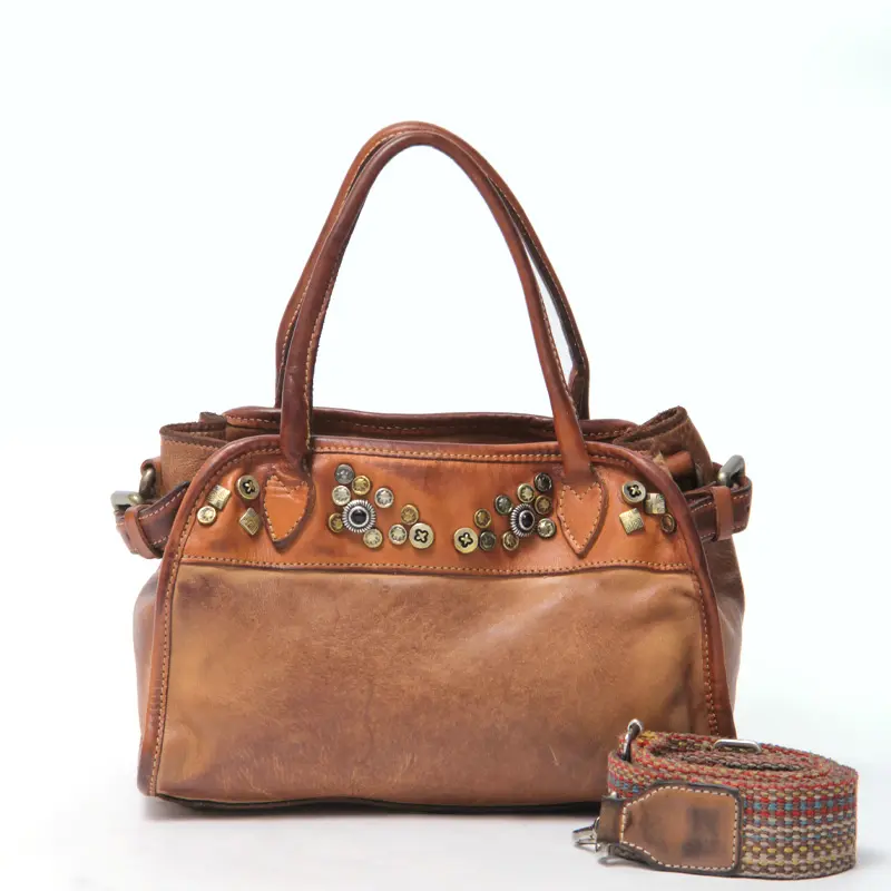 Alchimia アルキミア MESTI カーフレザー スタッズ付き 2way トートバッグ