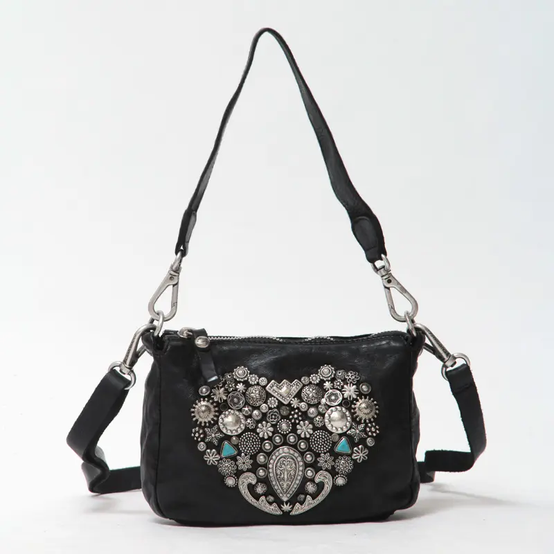 CAMPOMAGGI カンポマッジ TILDE スタッズ 2way ショルダーバッグ BLACK