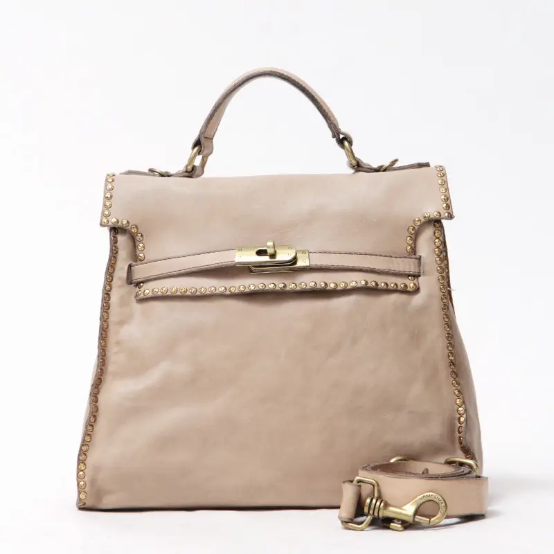CAMPOMAGGI カンポマッジ GINEVRA L スタッズ 2way ハンドバッグ GHIACCIO