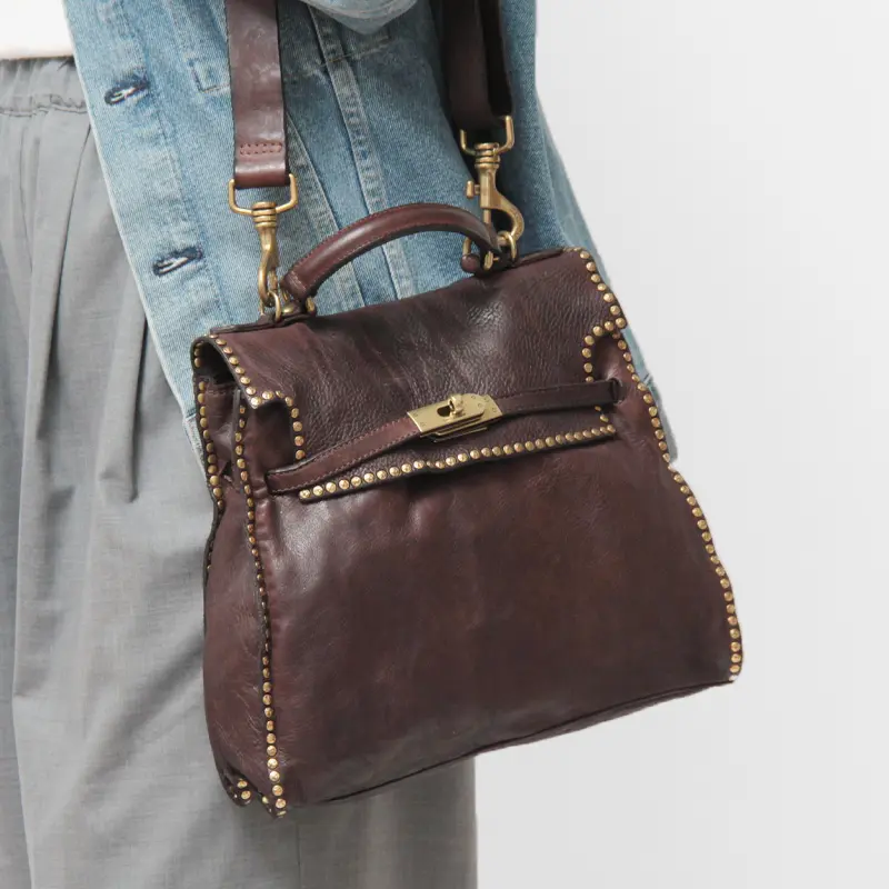 CAMPOMAGGI カンポマッジ GINEVRA L スタッズ 2way ハンドバッグ