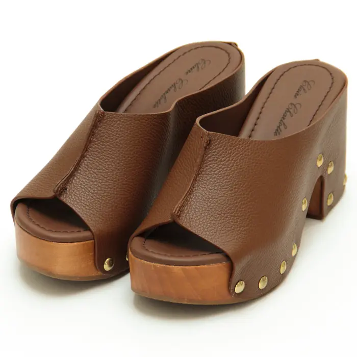 CLAIRE CHARLOTT クレアシャーロット 厚底 ウッドサンダル DEER