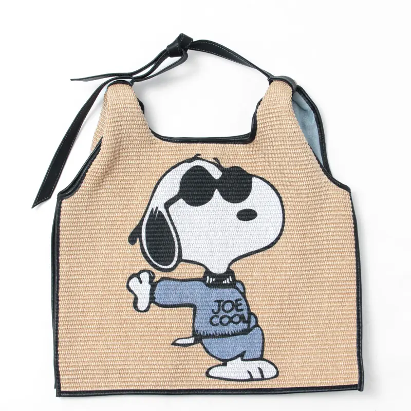 ANITA BILARDI アニタビラルディ PICASSO RAFFIA LIKE スヌーピープリント かごバッグ BEIGE