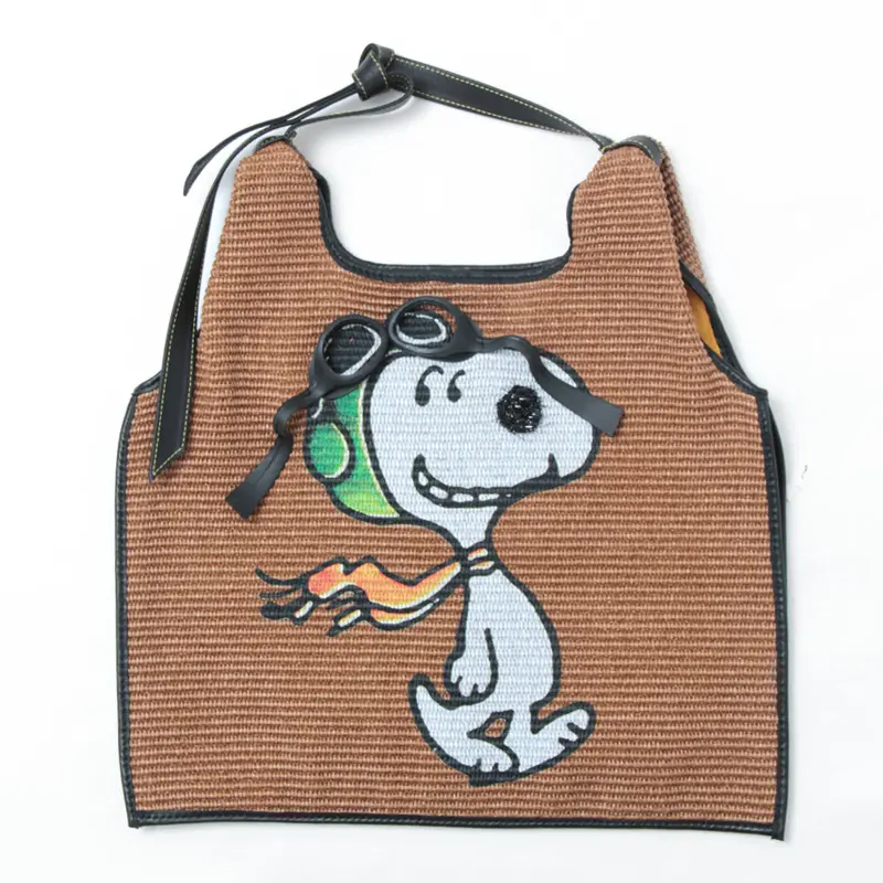 ANITA BILARDI アニタビラルディ PICASSO RAFFIA LIKE スヌーピープリント かごバッグ BROWN