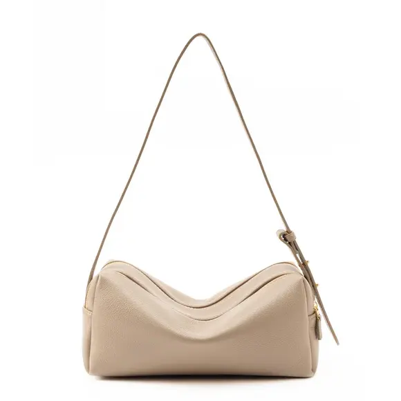elleme エレメ Trousse Pebbled Leather シボレザー ショルダーバッグ TAUPE