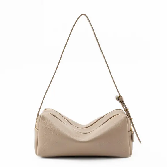 elleme エレメ Trousse Pebbled Leather シボレザー ショルダーバッグ TAUPE