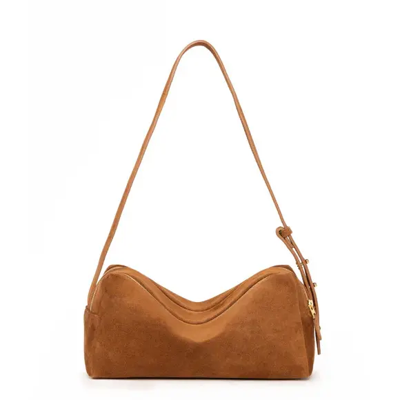 elleme エレメ Trousse Suede スエード ショルダーバッグ COGNAC