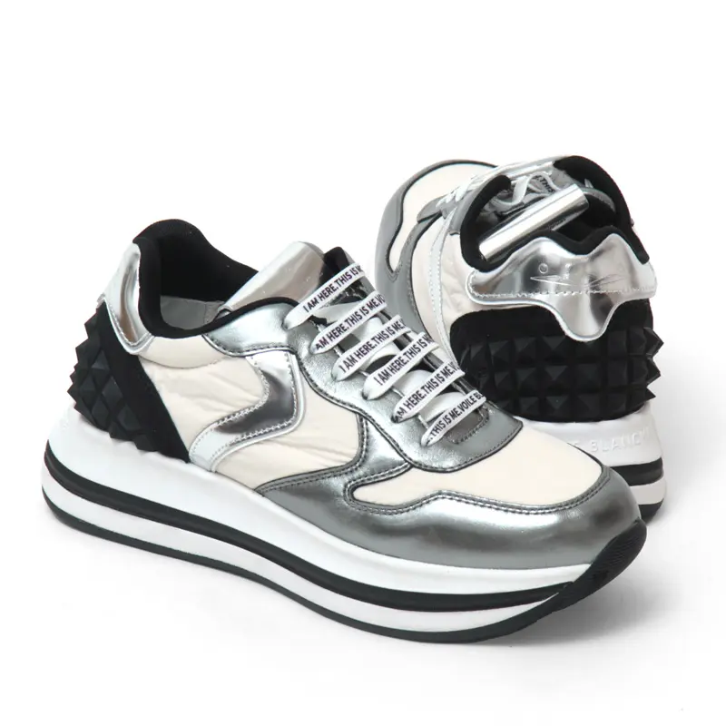 VOILE BLANCHE ボイルブランシェ MARAN STUDS スタッズデザイン 厚底スニーカー PEWTER-WHITE