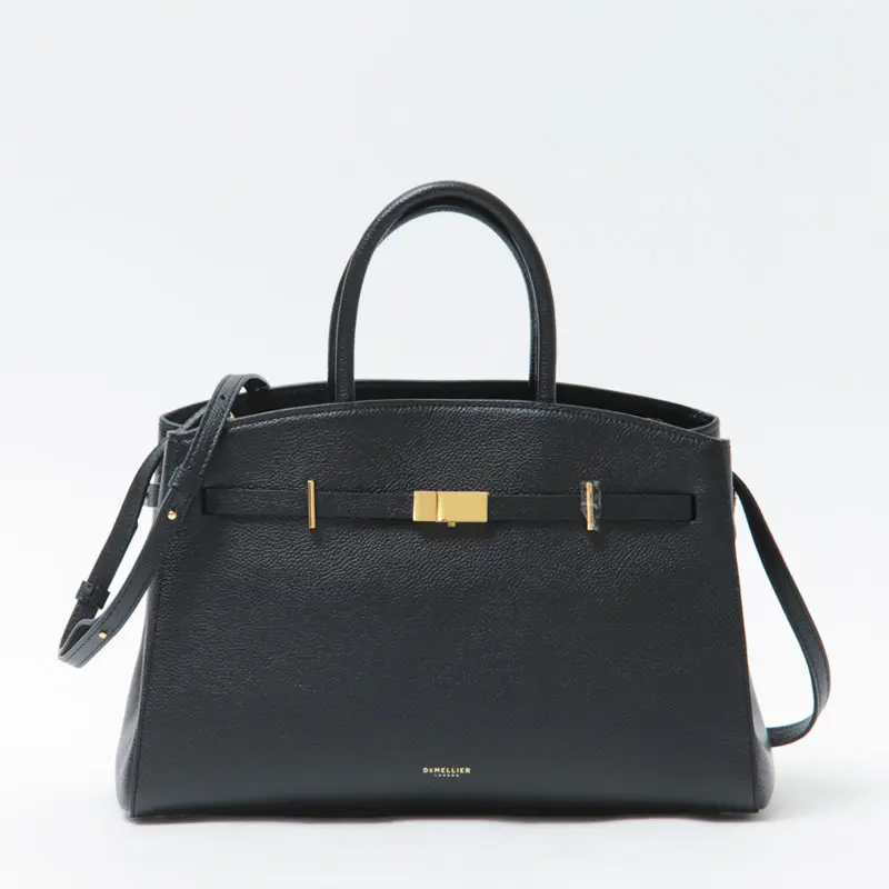 DEMELLIER デメリエー The Midi Hudson 2way レザー トートバッグ（M） BLACK