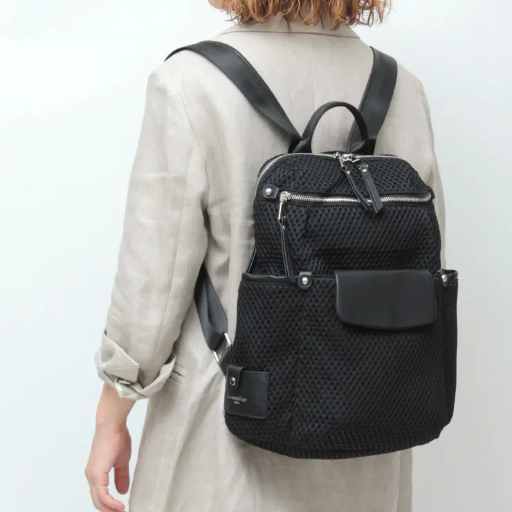 ル カムフラージュ トライブ le camouflage tribe バッグ リュック メッシュ素材 カナル ポシェット付き A4 縦入れ レディース fb50389 hecrou エクルー アンメートルキャレ 1metre carre