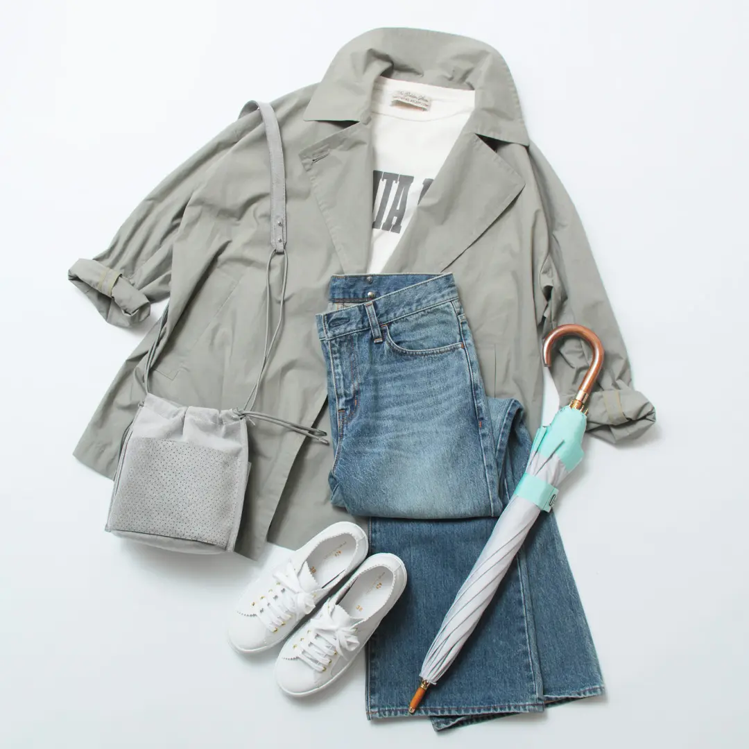 ペリーコ×スペルガのコラボスニーカーを履いた、雨の日コーデ